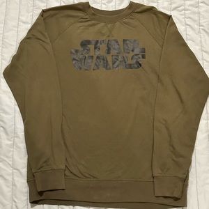 Army Green with Black Lettering Disney Parks Star Wars Sweatshirt - M